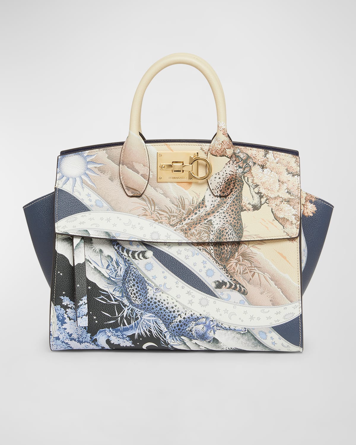 Ferragamo The Studio Day and Night Printed Top-Handle Bag