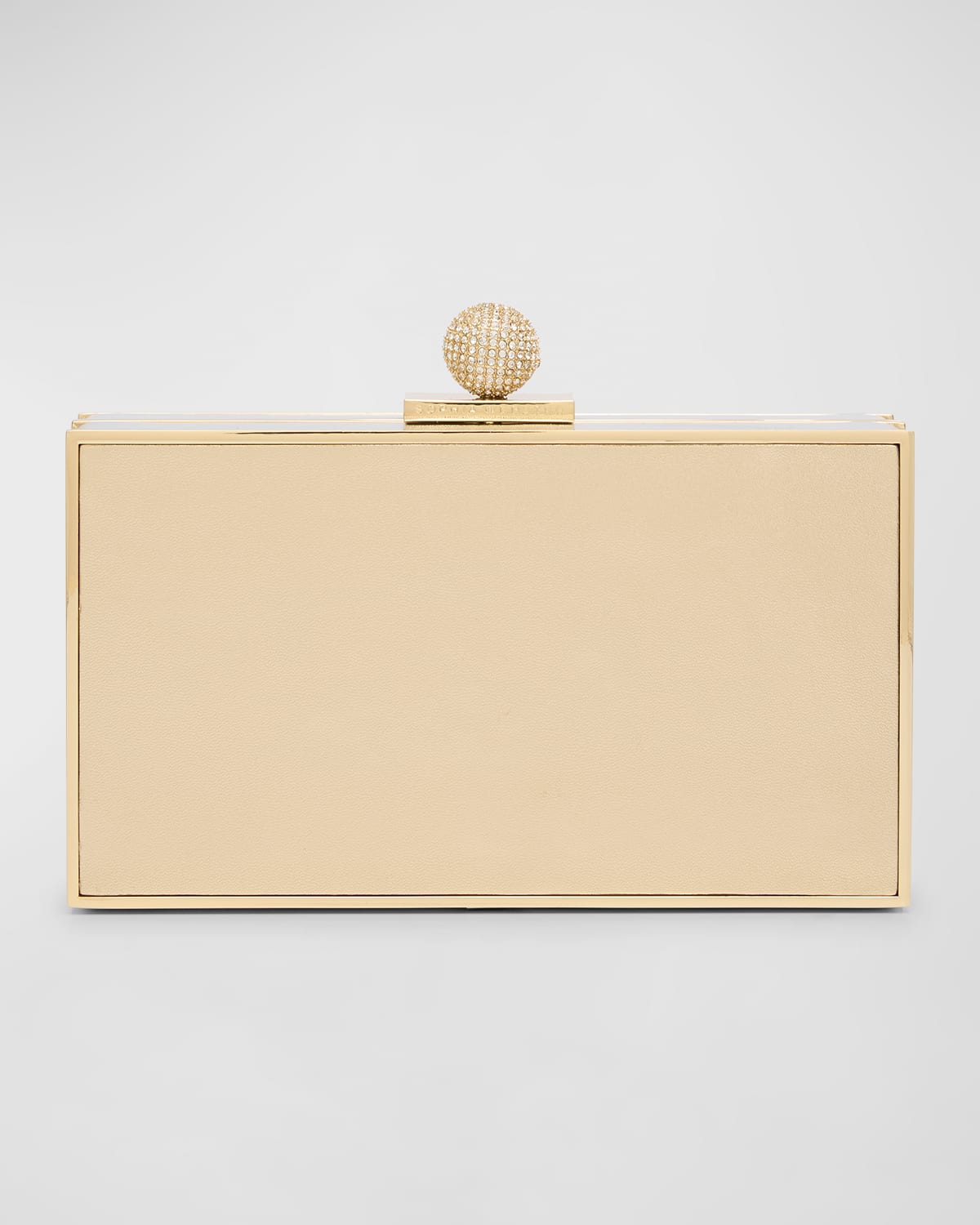 Sophia Webster Clara Box-Clutch aus Metallic-Leder