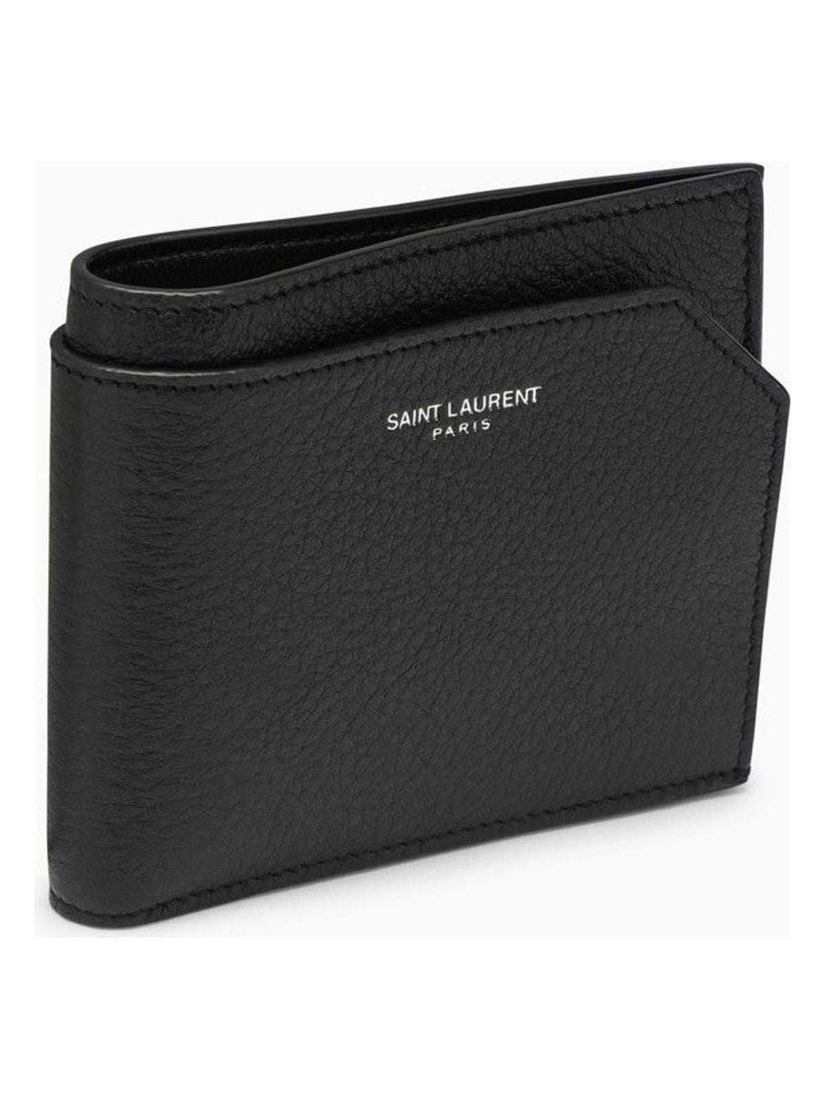Saint Laurent Men's Grained Leather East/west Wallet in Black | 777414AADA3