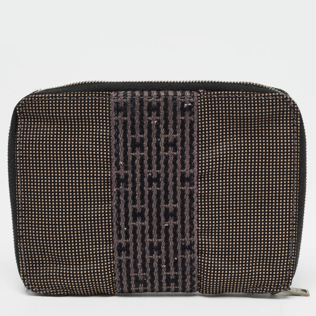 Hermès Grey Canvas Herline Zip Wallet
