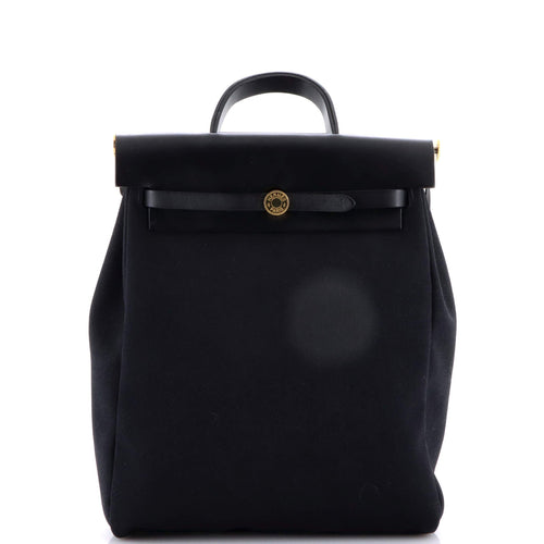 Herbag A Dos Zip Backpack Toile and Leather
