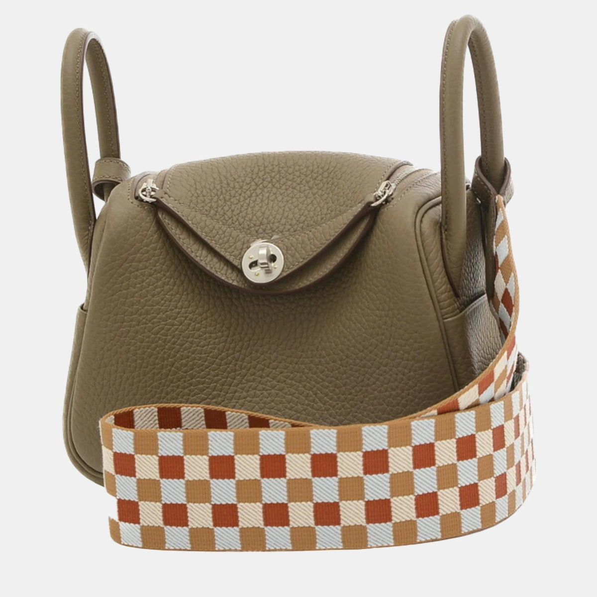 Hermès Maxi Quadrille Taurillon Clemence Etoupe Lindy Bag