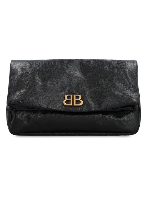 Women's Monaco Leather Clutch in Black | 7861982AAR8 Color 1000