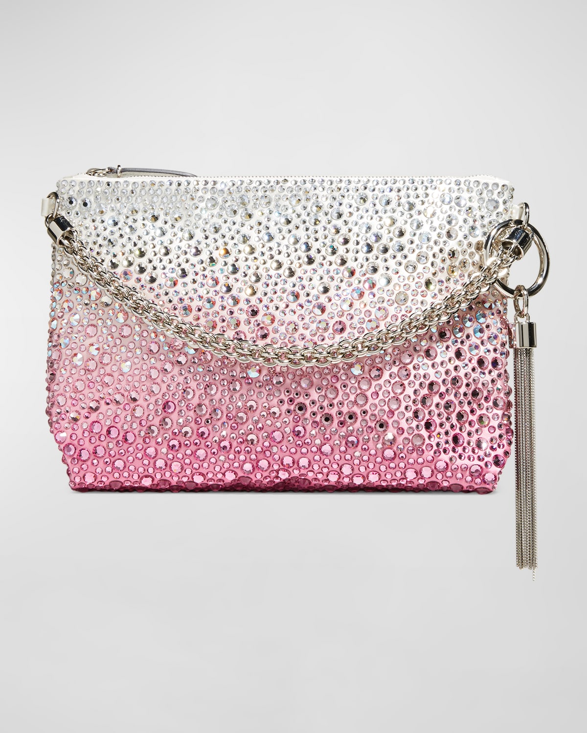 Jimmy Choo Callie Crystal Leather Chain Top-Handle Bag