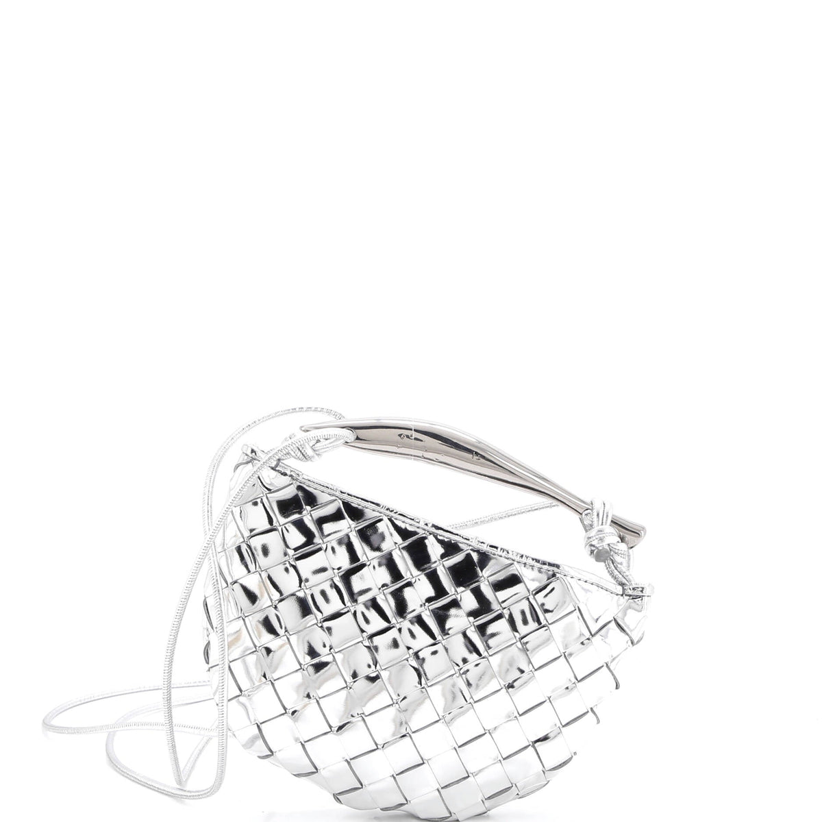 Bottega Veneta Sardine Top Handle Bag Metallic Leather Mini