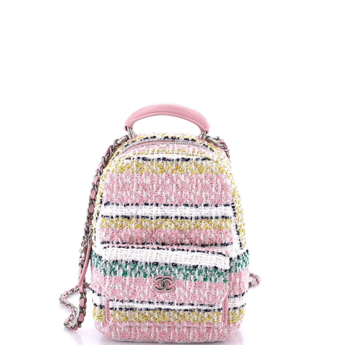 Chanel CHANEL Classic CC Chain Pocket Backpack Quilted Tweed Mini