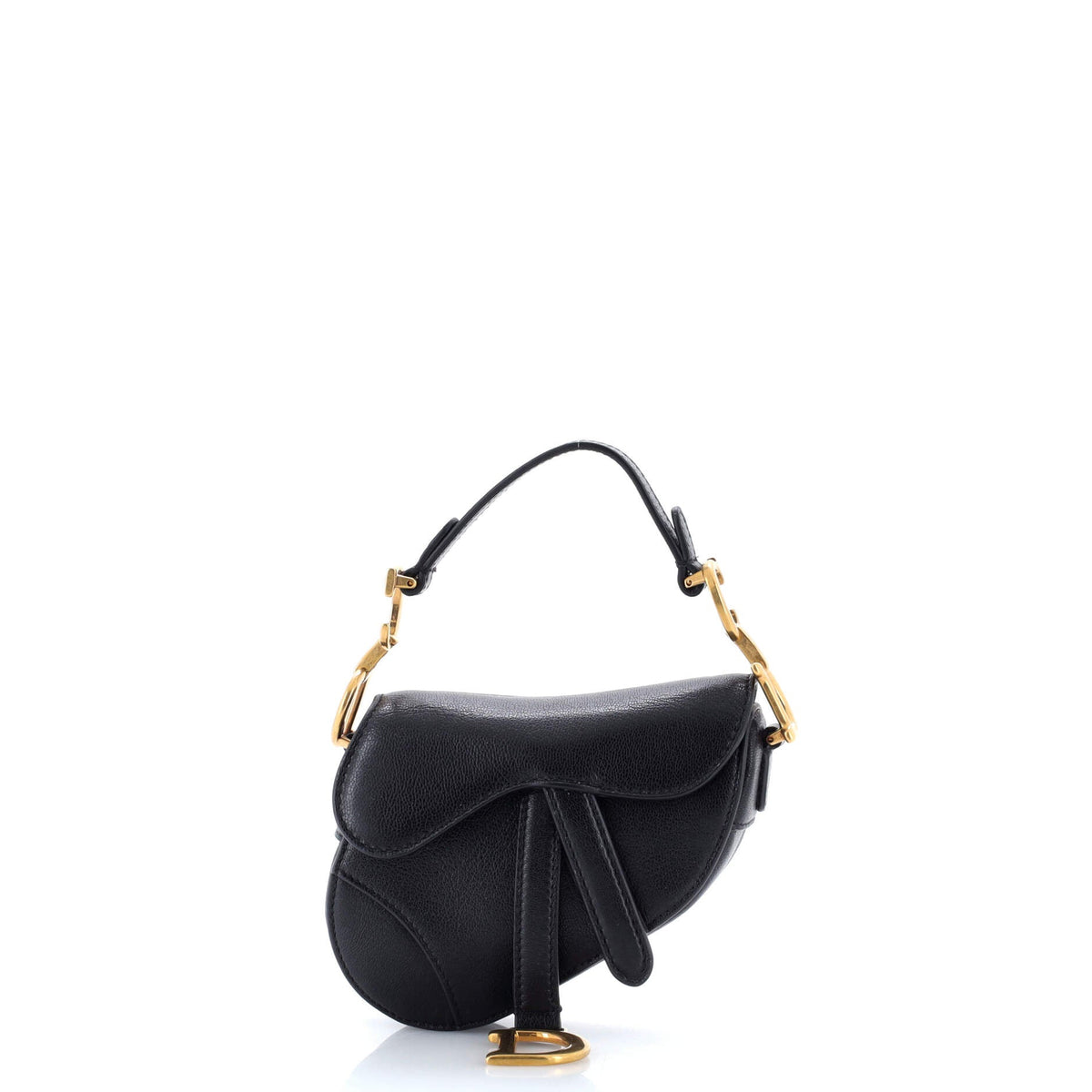 Christian Dior Saddle Handbag Leather Micro