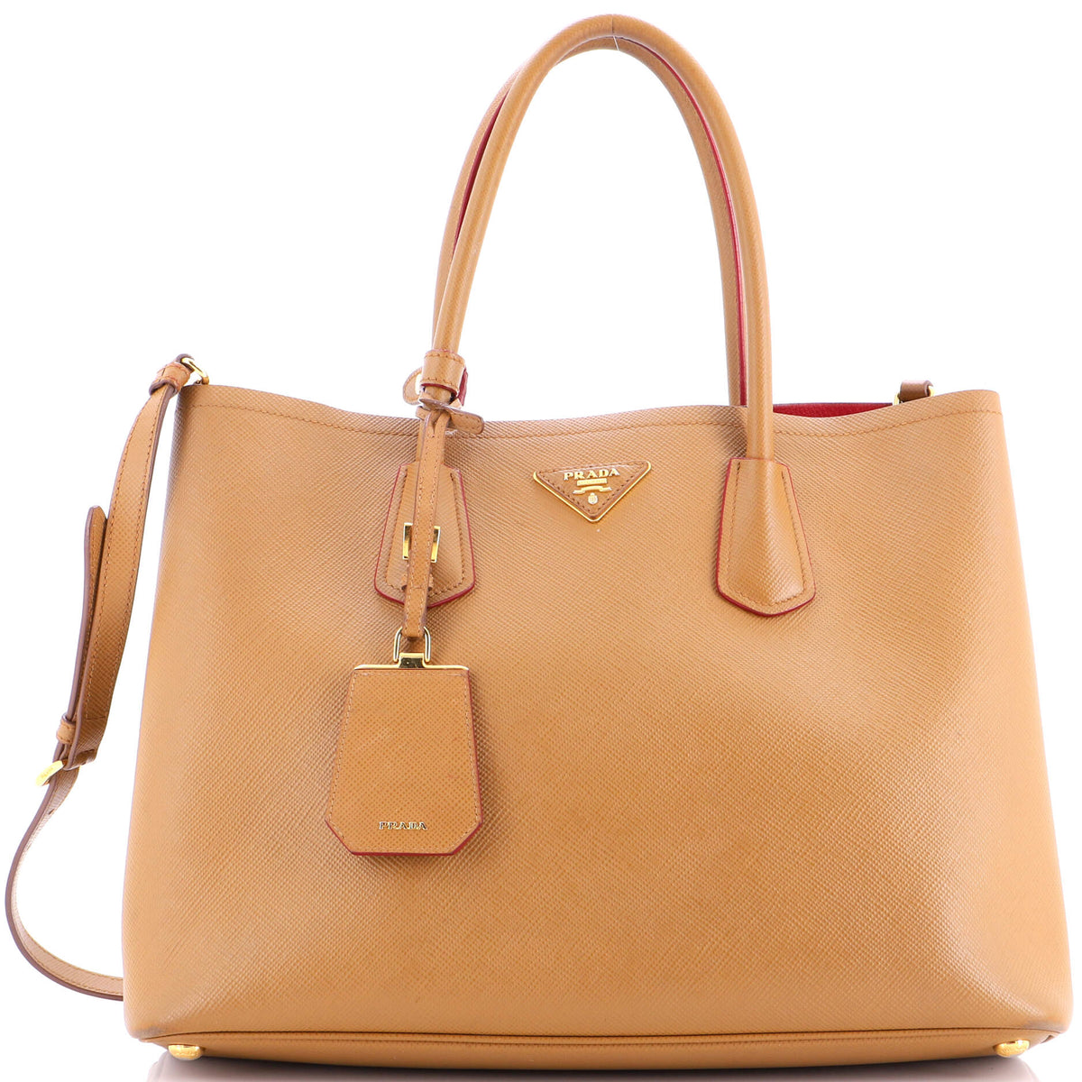 Prada PRADA Cuir Double Tote Saffiano Leather Large