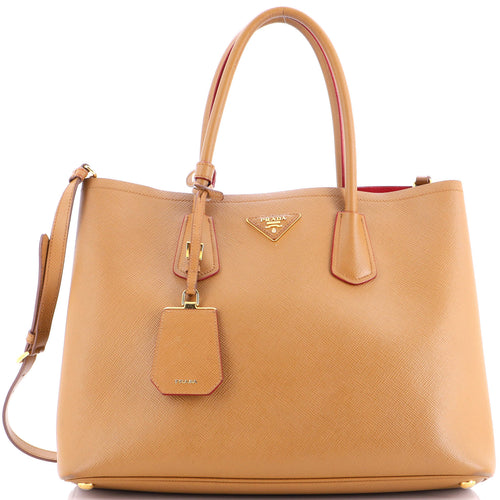 PRADA Cuir Double Tote Saffiano Leather Large