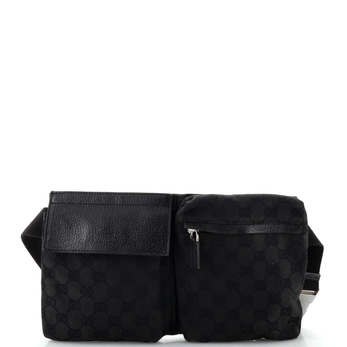 Gucci GUCCI Vintage Double Belt Bag GG Canvas