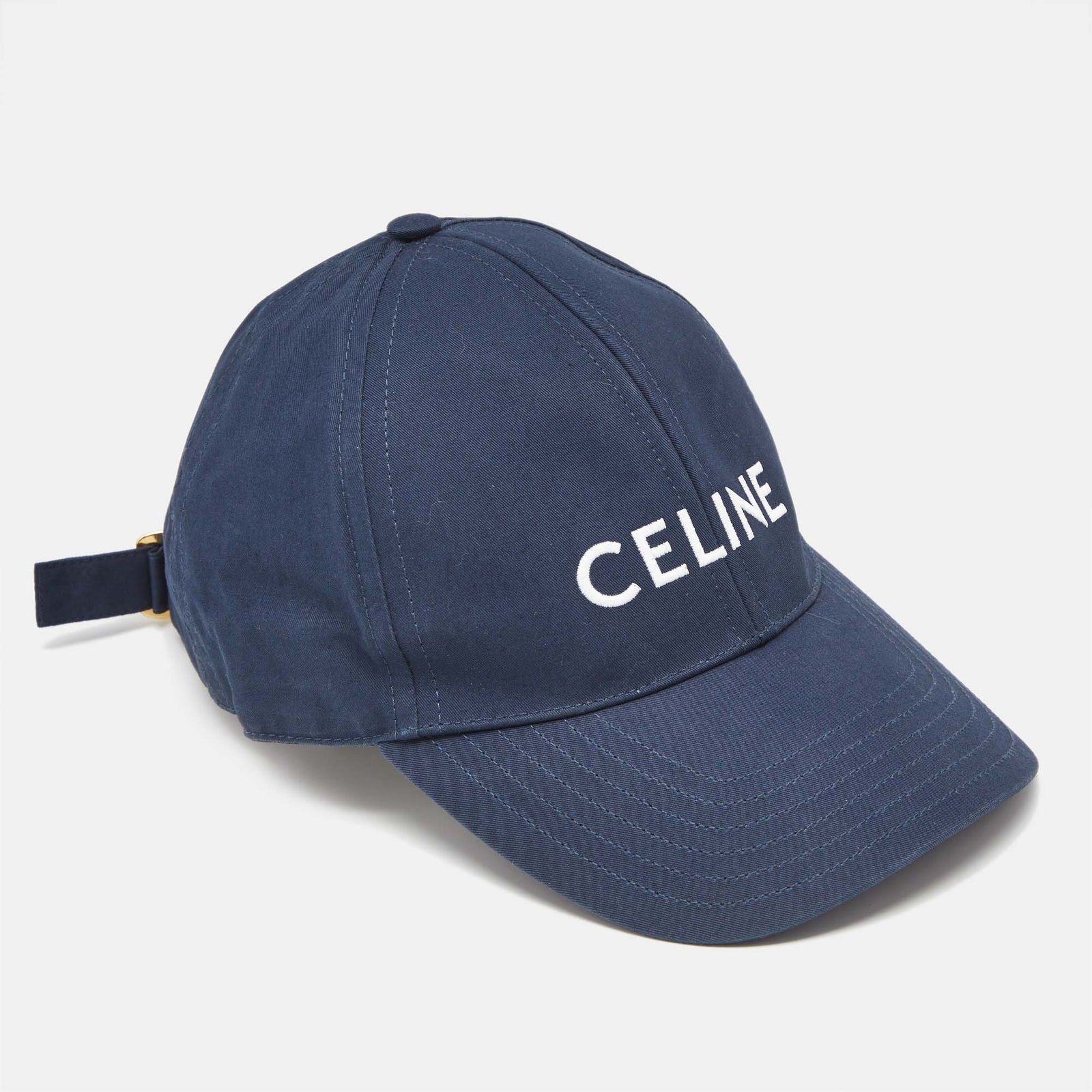 Celine Navy Blue Logo Embroidered Baseball Cap M