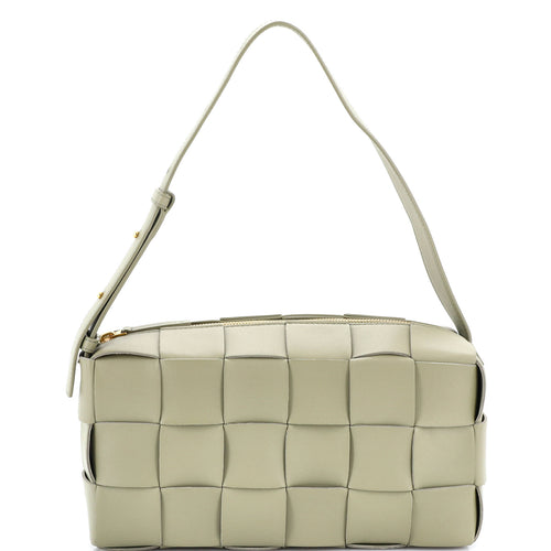 Brick Cassette Shoulder Bag Maxi Intrecciato Leather