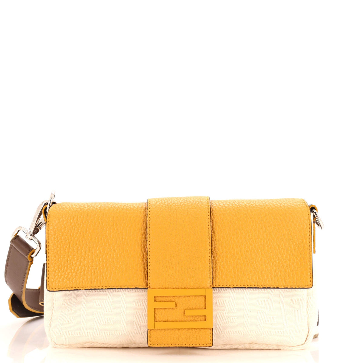 Fendi FENDI Baguette Convertible Belt Bag Zucca Canvas with Canvas and Leather Medium