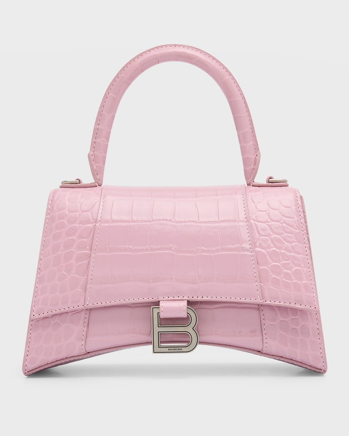 Boss Hourglass Small Croc-Embossed Bag