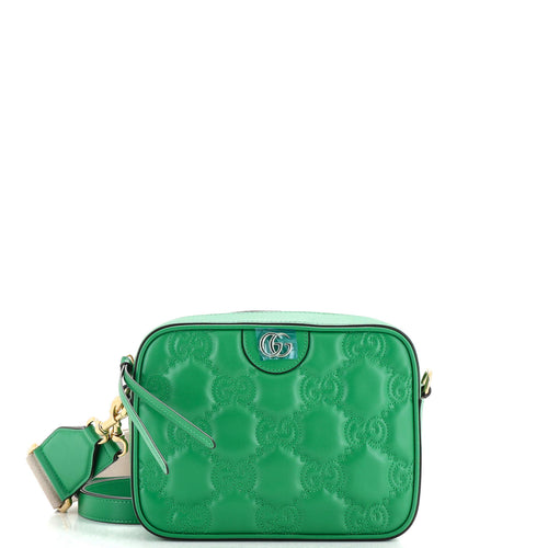 GUCCI Zip Camera Bag GG Matelasse Leather Small