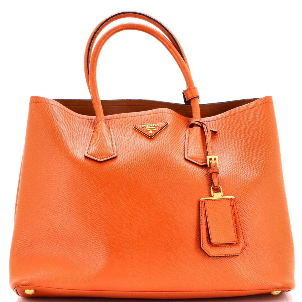 Prada PRADA Cuir Double Tote Saffiano Leather Medium