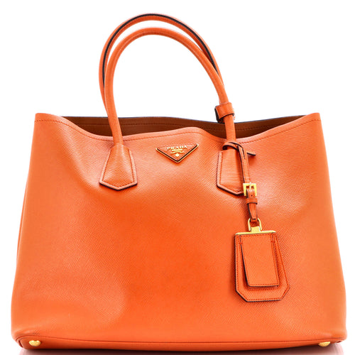 PRADA Cuir Double Tote Saffiano Leather Medium