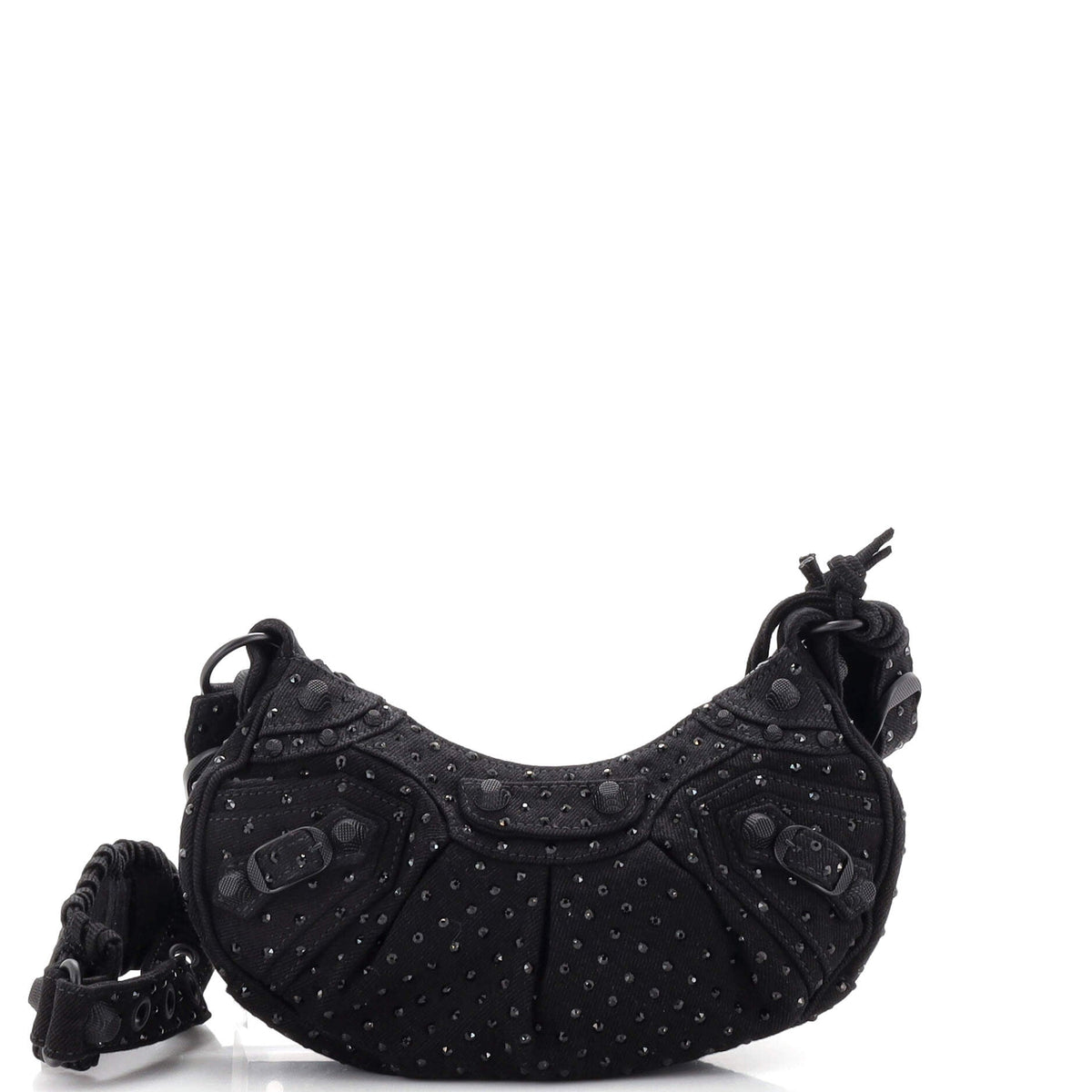 Balenciaga Le Cagole Giant Studs Shoulder Bag Rhinestones XS