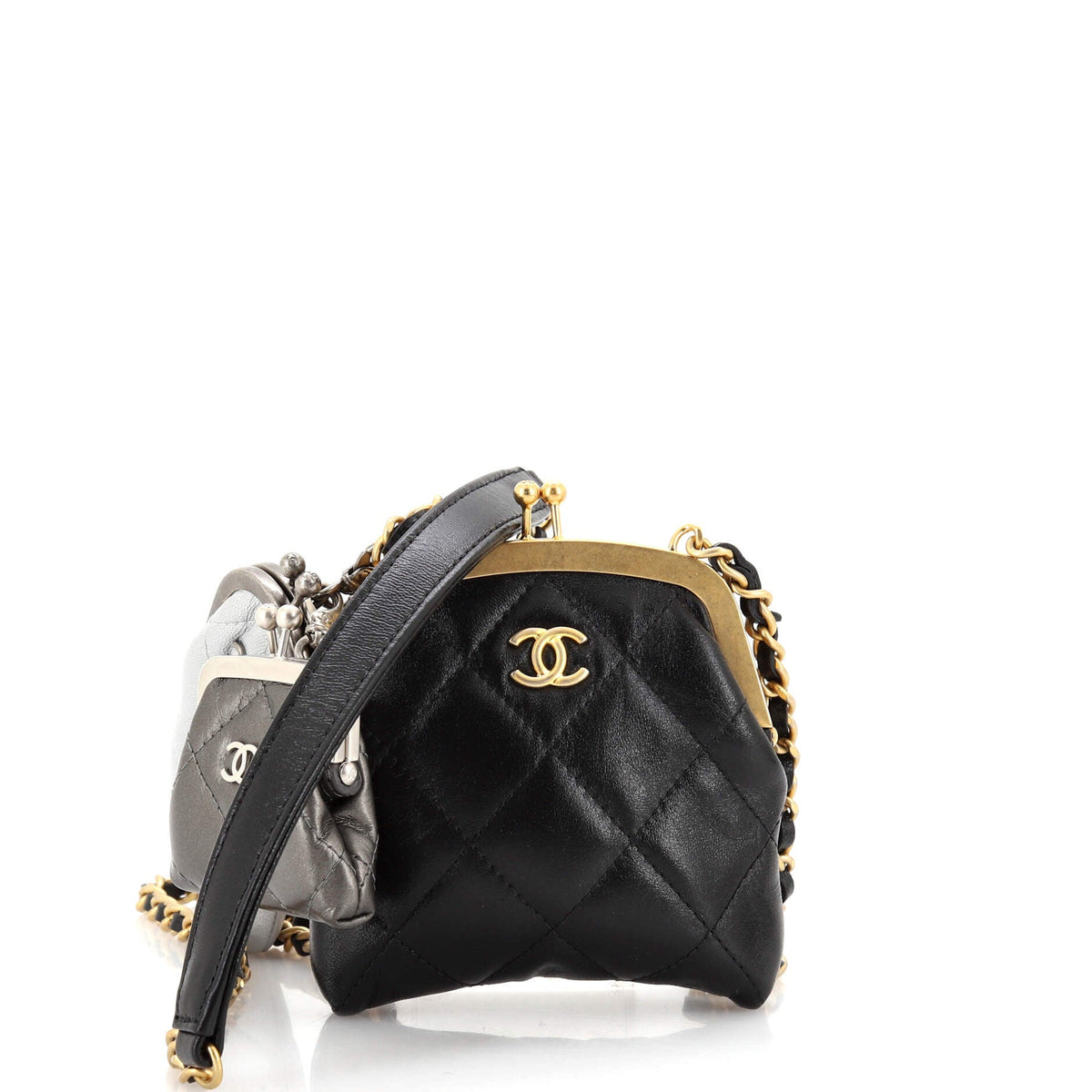 Chanel CHANEL Multi Clutch with Chain Quilted Leather
