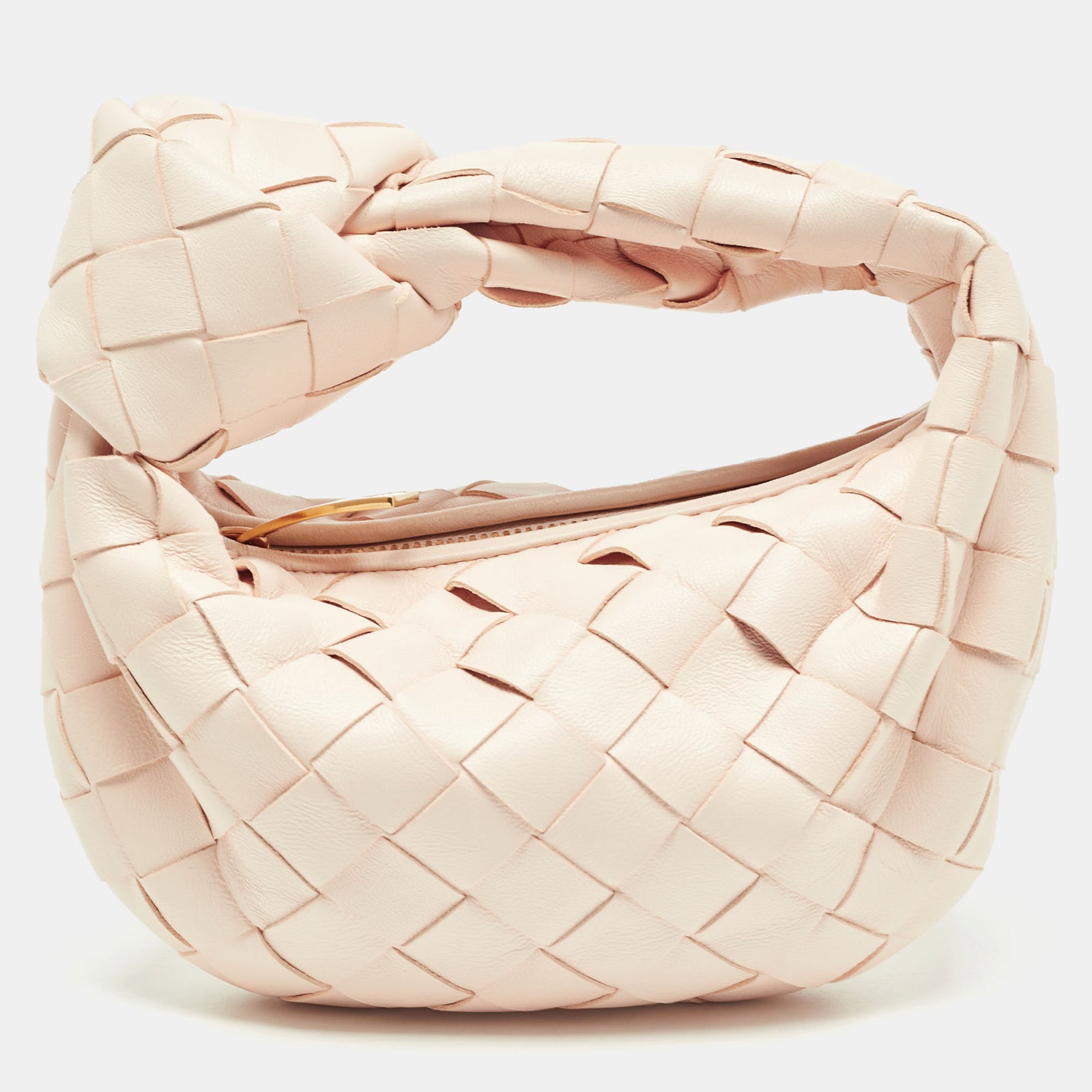 Bottega Veneta Light Peach Intrecciato Leather Candy Jodie Bag