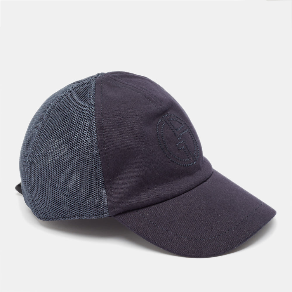 Navy Blue Embroidered Cotton Baseball Cap M/L