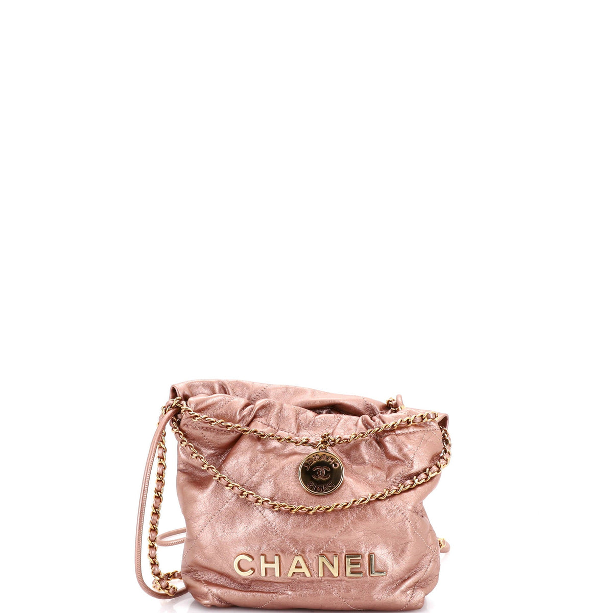 Chanel CHANEL 22 Chain Hobo Quilted Calfskin Mini