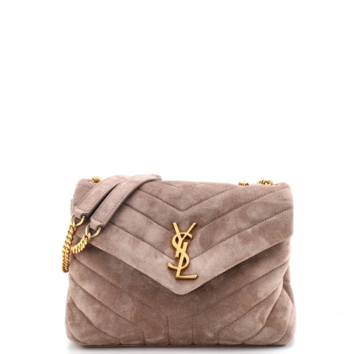 Loulou Shoulder Bag Matelasse Chevron Suede Small