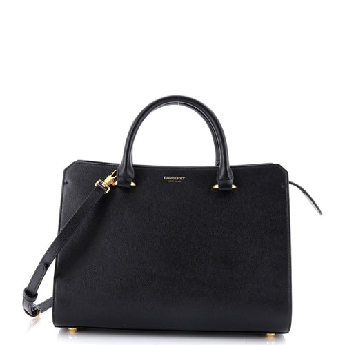 Banwell Tote Leather and House Check Canvas Small