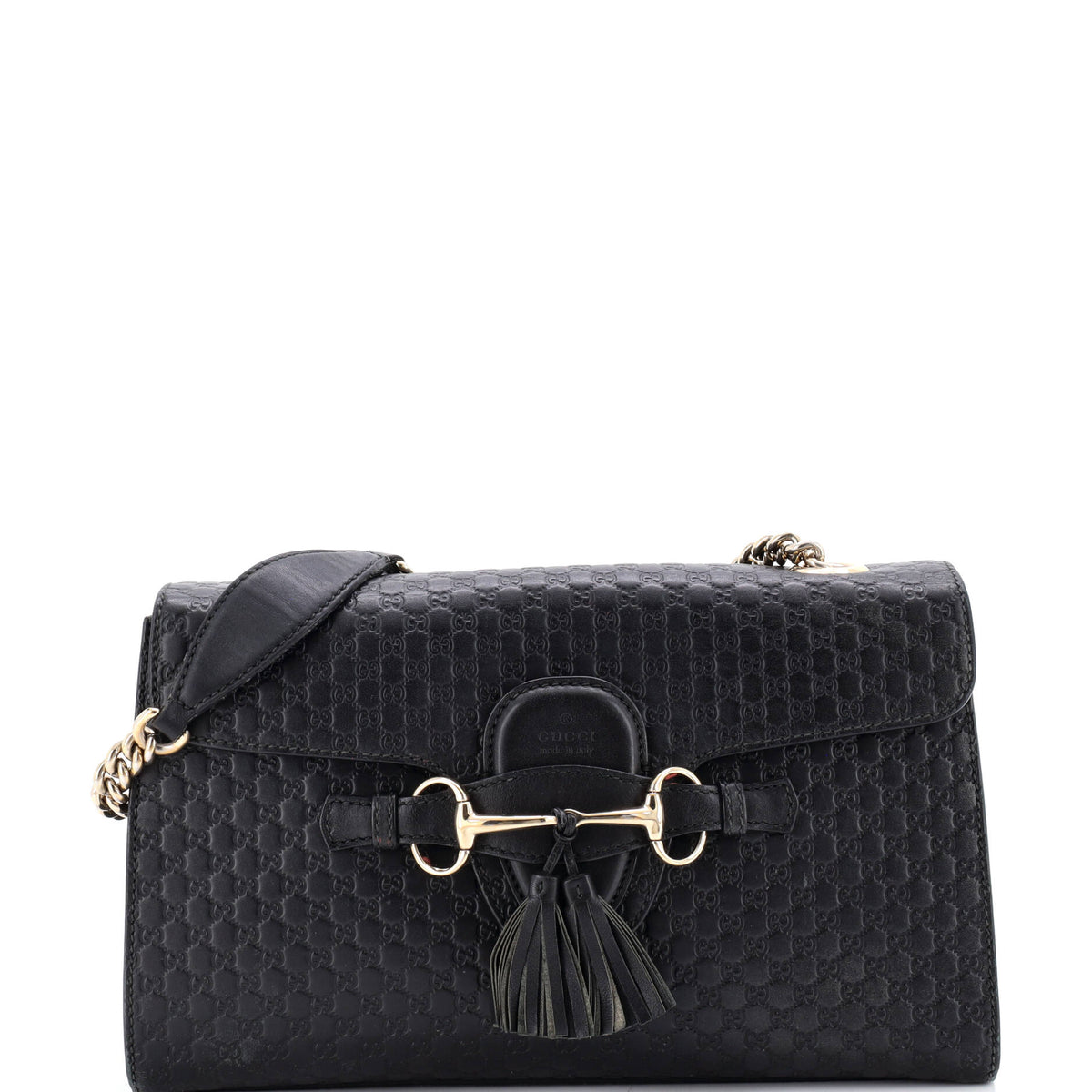 Gucci GUCCI Emily Chain Flap Bag Microguccissima Leather Medium