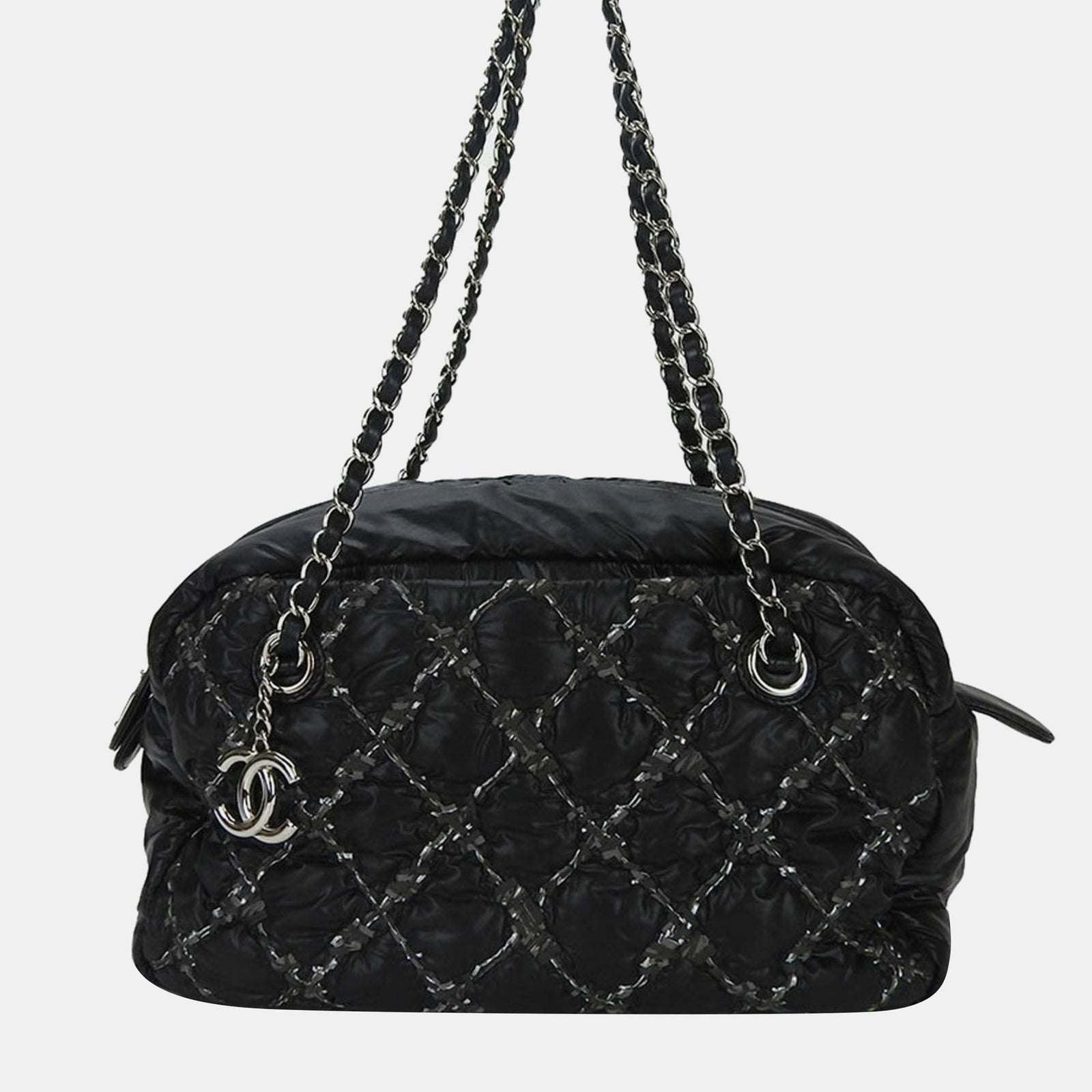 Chanel Black Paris-Byzance Tweed On Stitch Bowling Bag