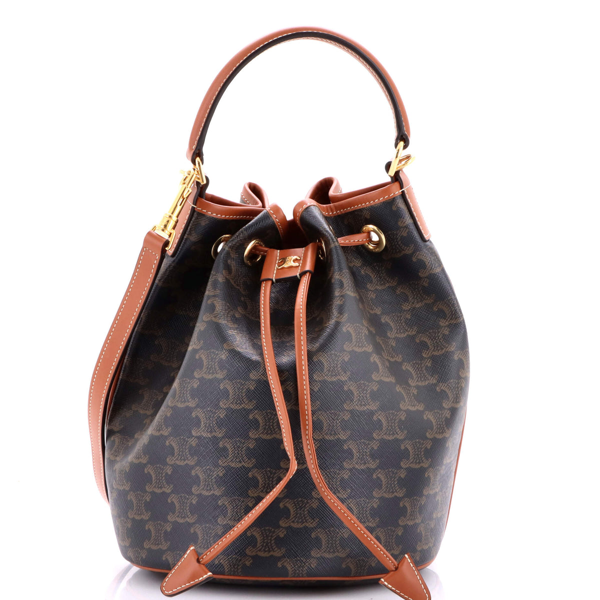 Celine CELINE Clara Bucket Bag Triomphe Coated Canvas