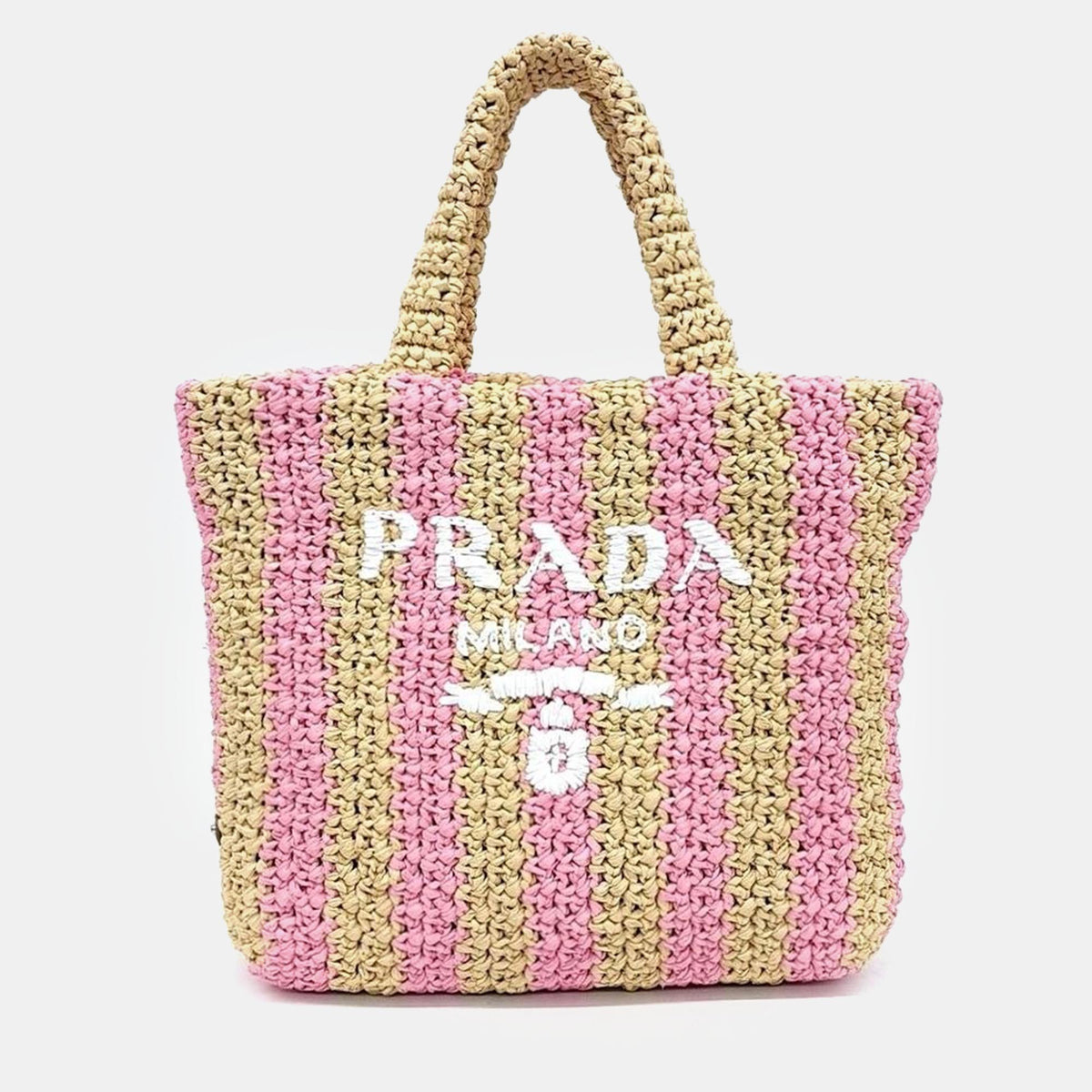 Prada raffia tote bag