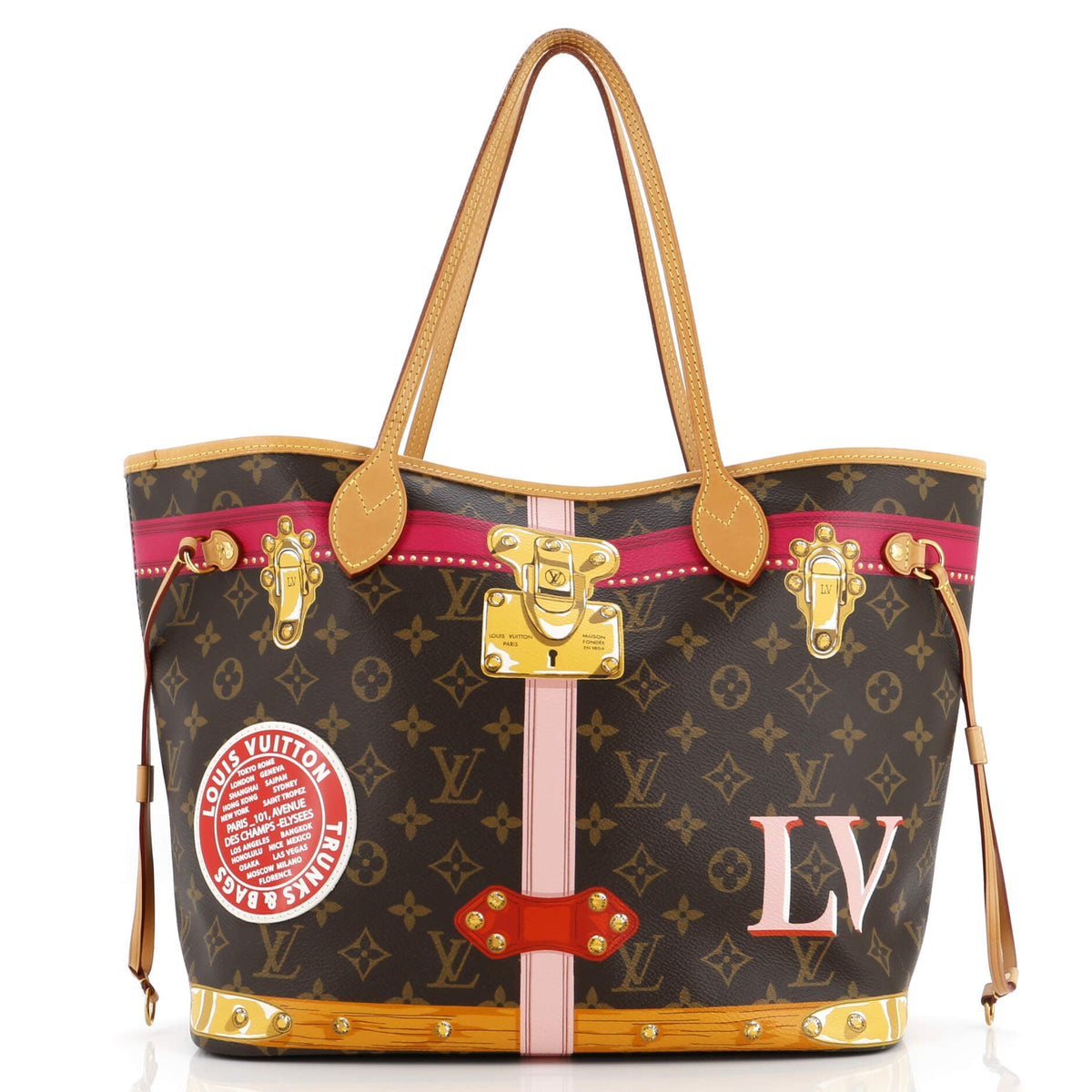 Louis Vuitton Neverfull NM Tote Limited Edition Summer Trunks Monogram Canvas MM