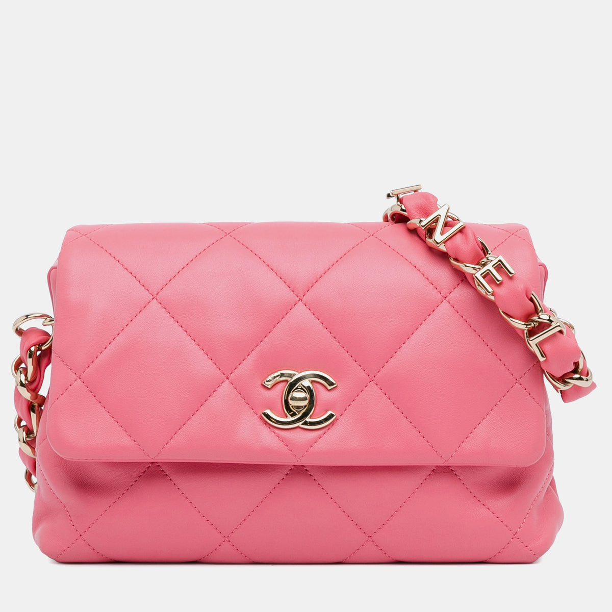 Chanel CC Quilted Lambskin Logo Chain Flap Bag