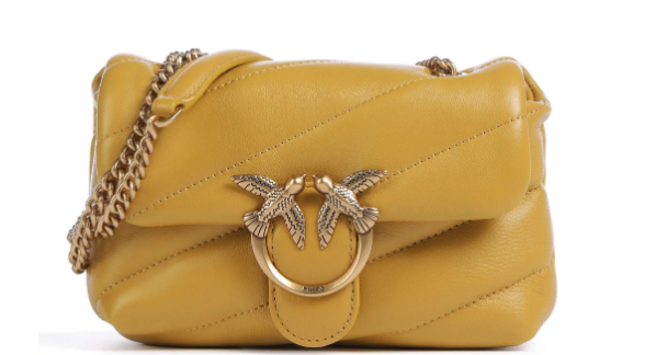 Pinko Women's Luxurious 100% Leather Bag in Plum/Gold | Size UNI | 100040 Color A0F2YYIQ