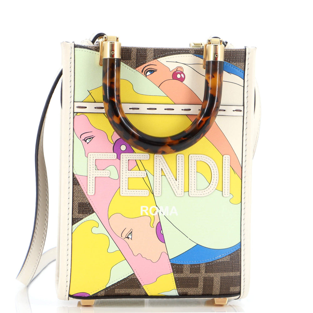 FENDI Sunshine Shopper Tote Printed Zucca Coated Canvas Mini