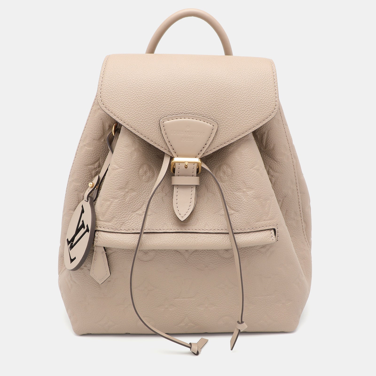 Louis Vuitton Sac à dos Montsouris PM en cuir beige Monogram Empriente