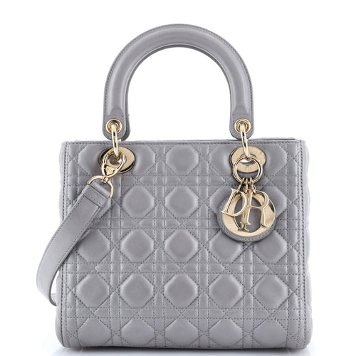 Lady Dior Bag Cannage Quilt Metallic Leather Medium