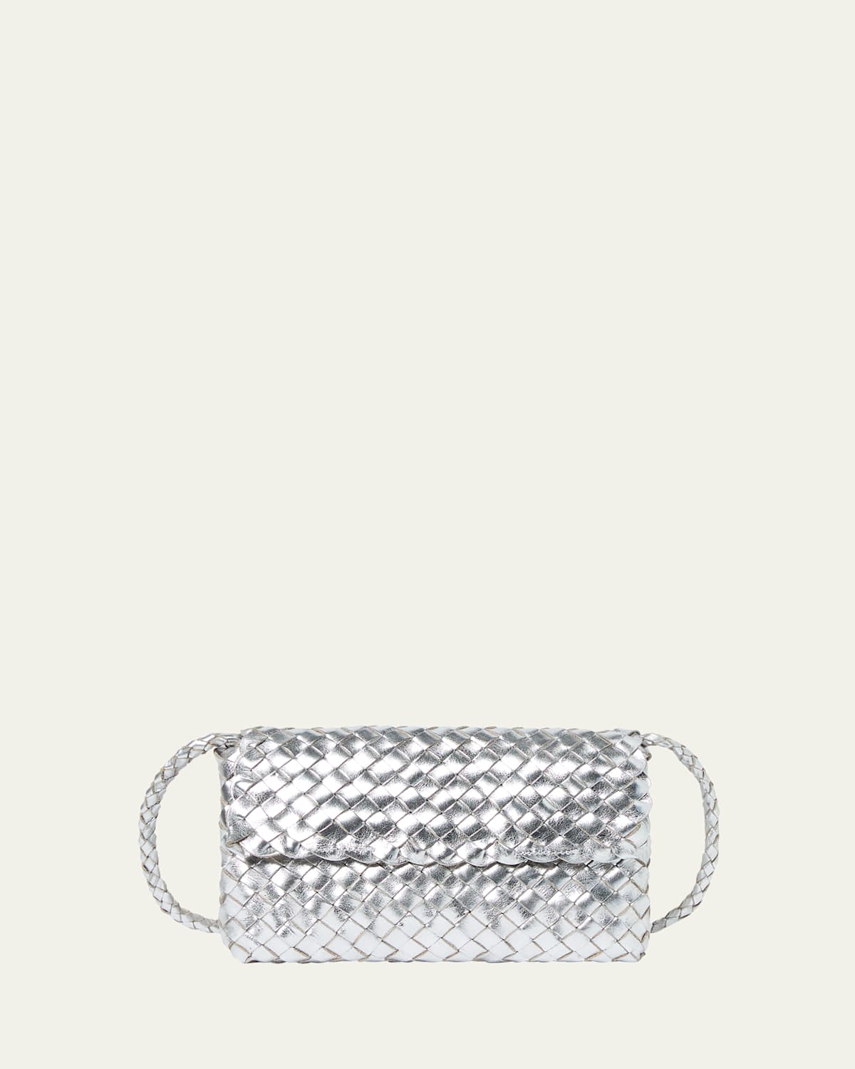 Loeffler Randall Billie Metallic Woven Leather Shoulder Bag