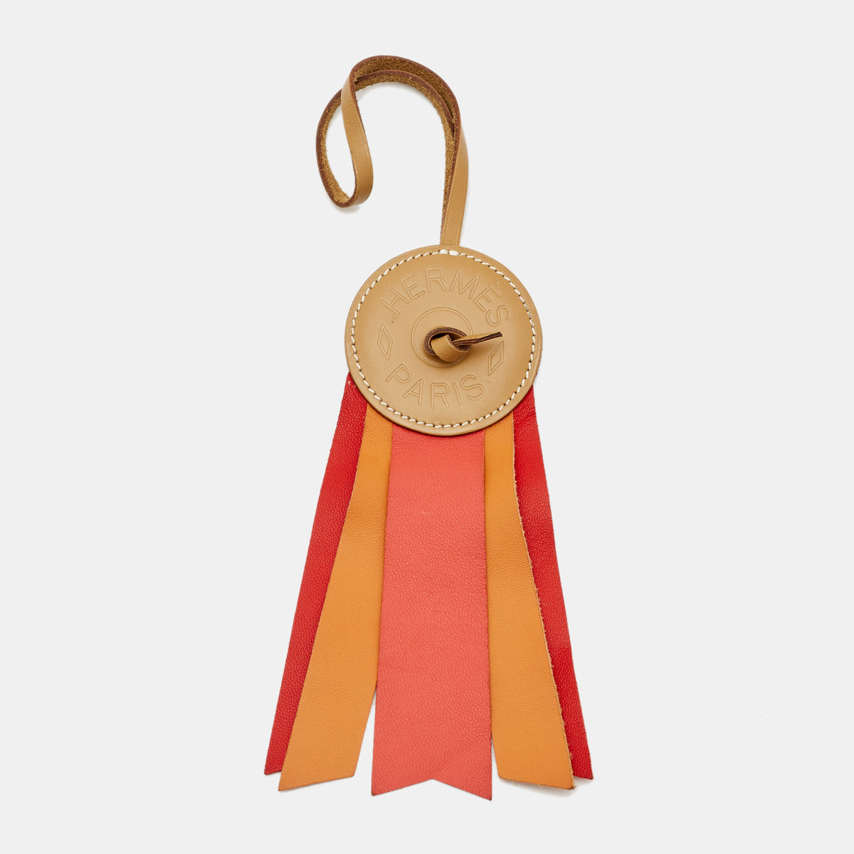 Hermès Naturel/Capucine/Cornaline Vache Hunter Milo Leather Flot Bag Charm