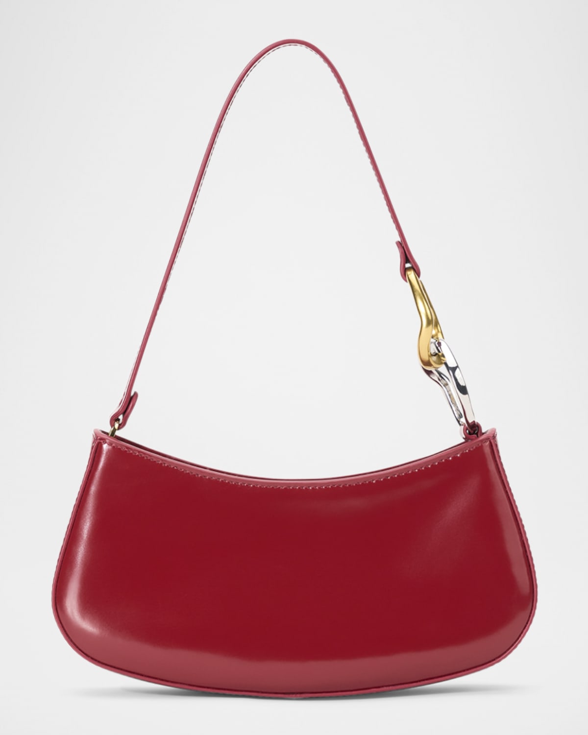 Staud Ollie Zip Leather Shoulder Bag