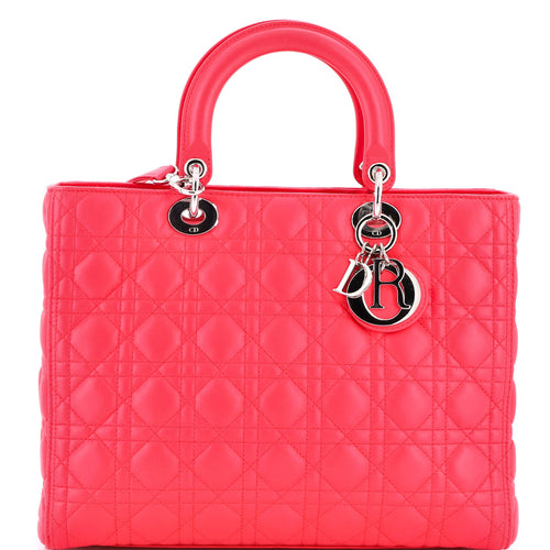 Lady Dior Bag Cannage Quilt Lambskin Large
