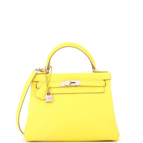 Kelly Handbag Lime Evercolor with Palladium Hardware 28