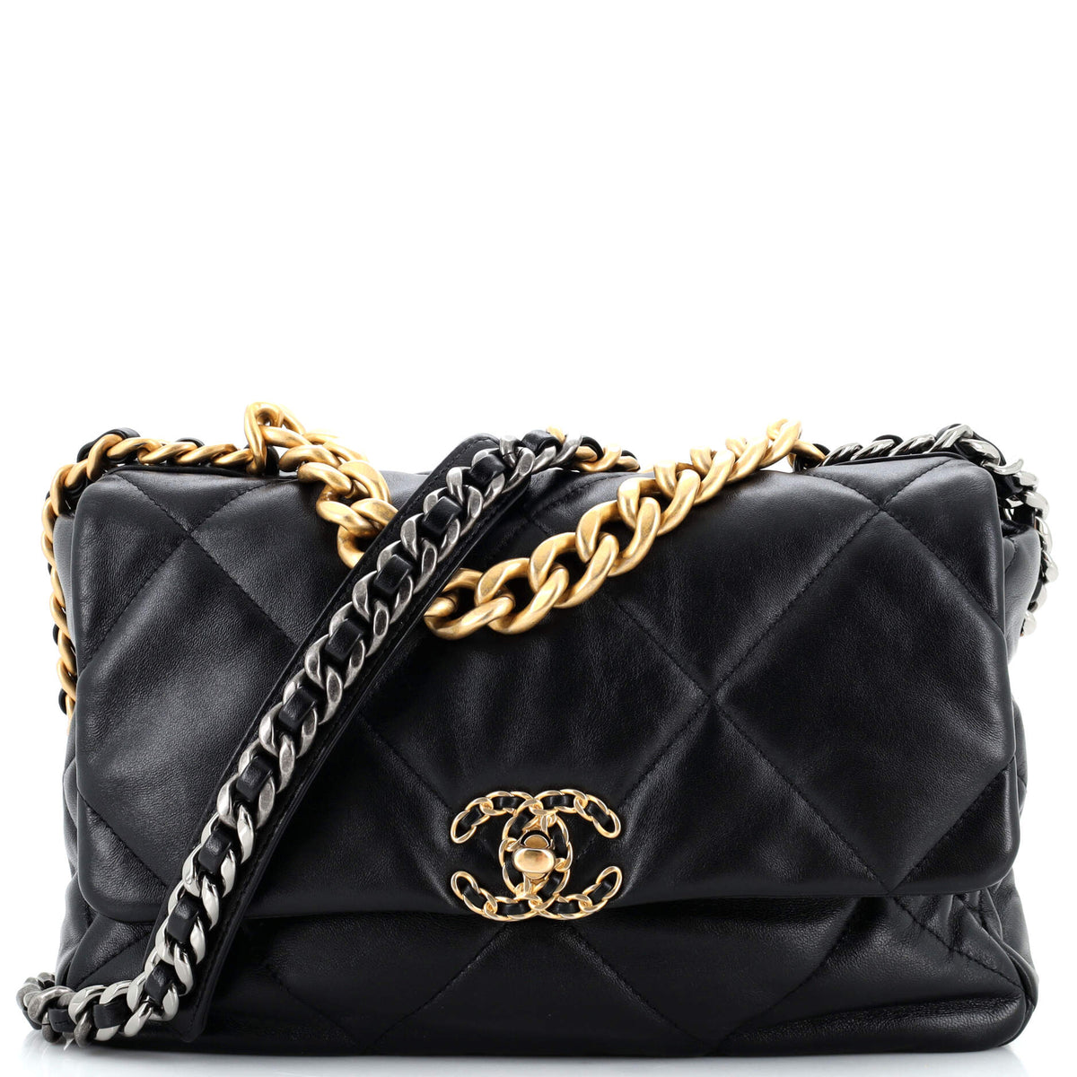 Chanel CHANEL 19 Flap Bag Quilted Leather Large