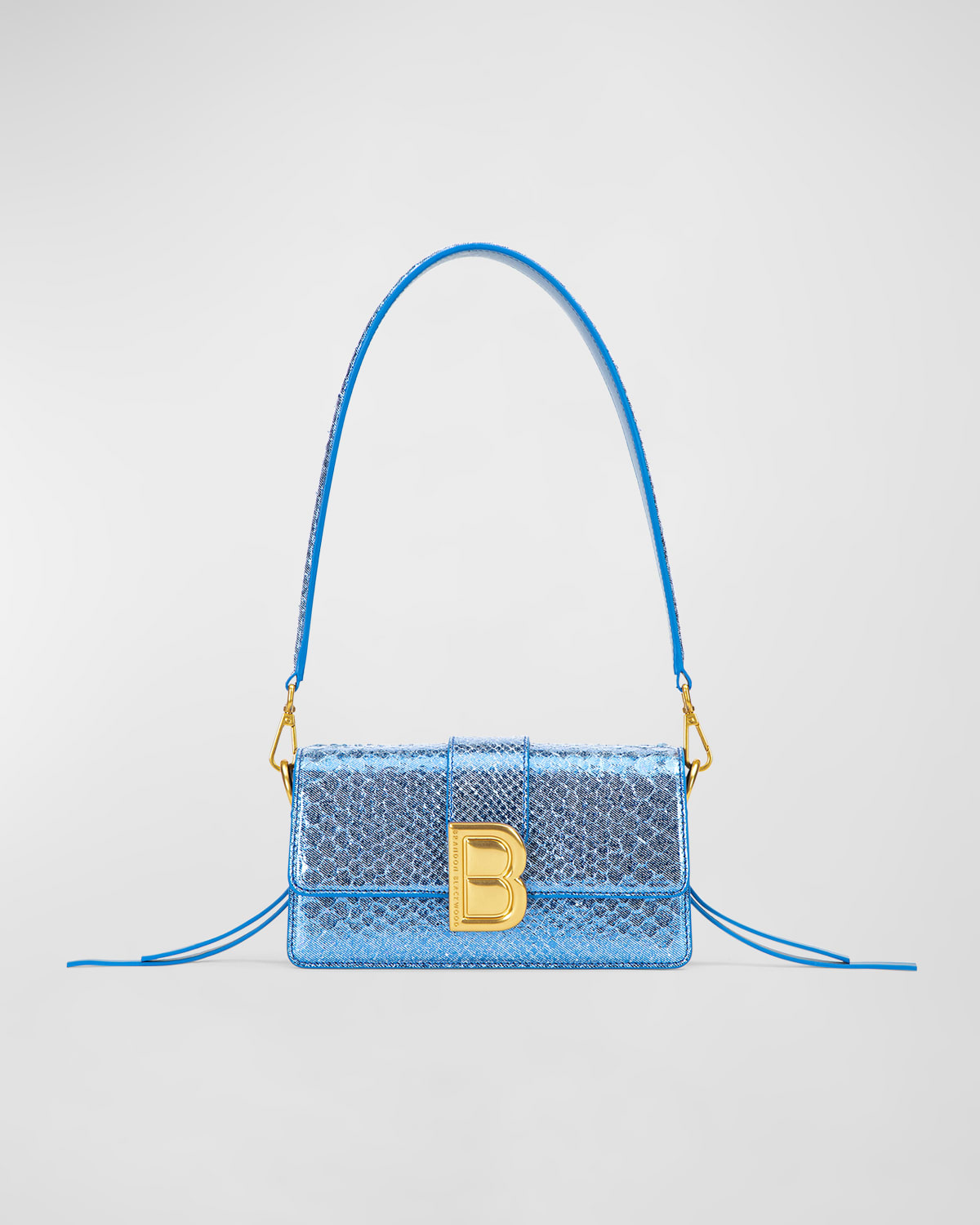 Boss Nia Metallic Snake-Embossed Shoulder Bag