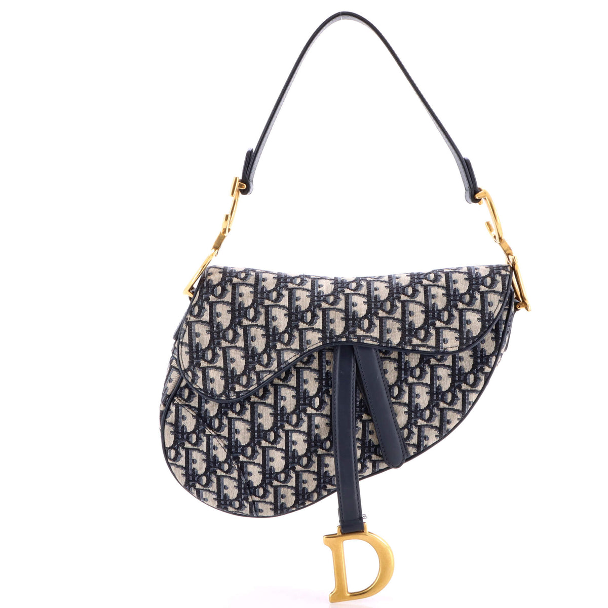 Christian Dior Saddle Handbag Oblique Canvas Medium