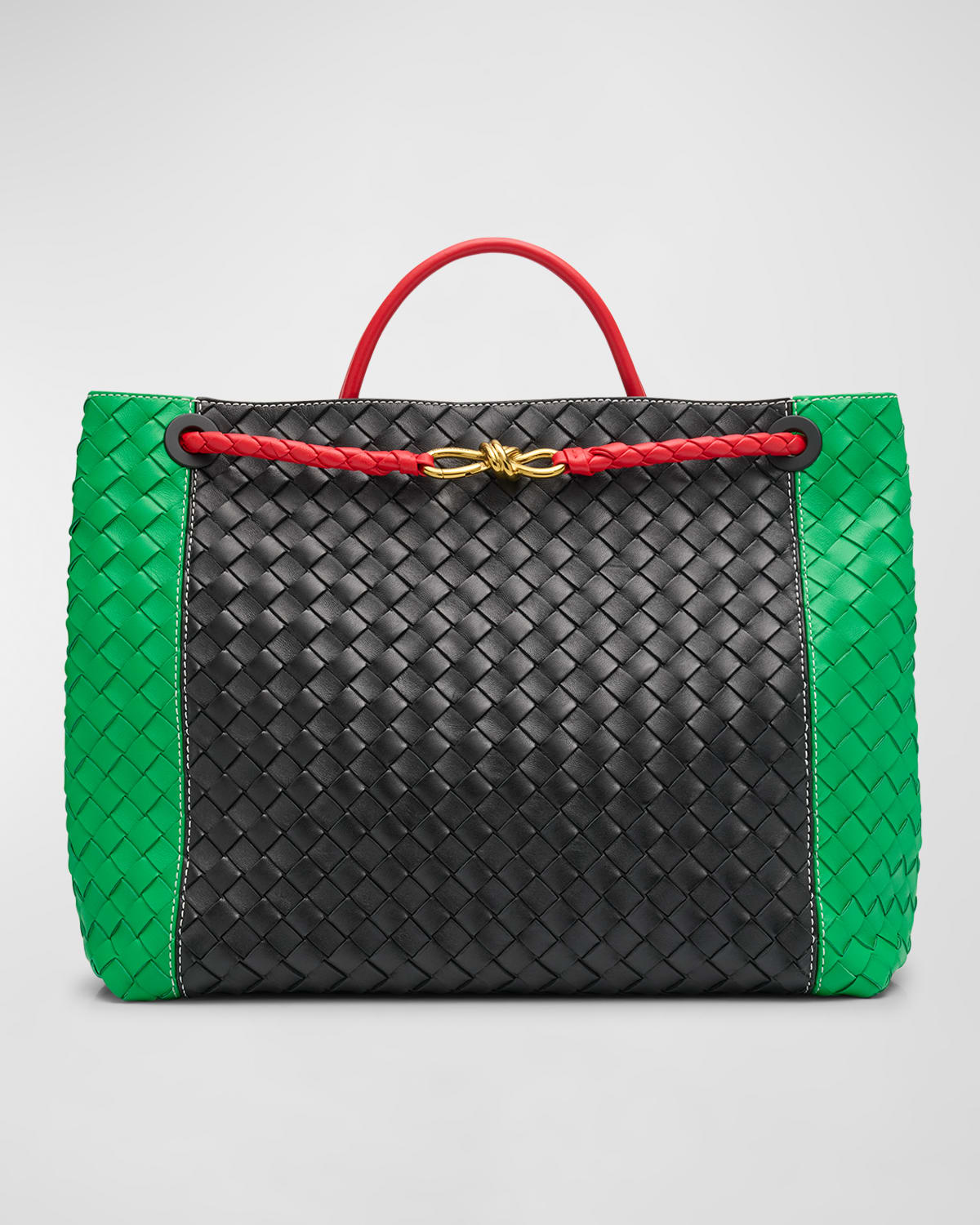 Bottega Veneta Grand sac à main en cuir colorblock Andiamo