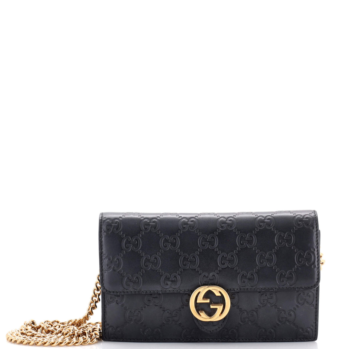 Gucci GUCCI Icon Wallet on Chain Guccissima Leather