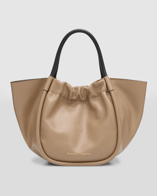 Small Ruched Leather Tote Bag