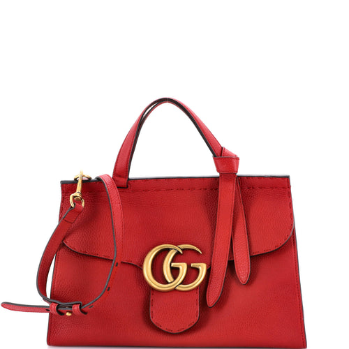 GUCCI GG Marmont Top Handle Bag Leather Small